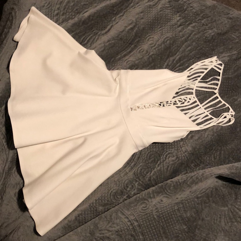 Bebe white strappy dress